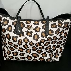 Coach city tote cheetah print